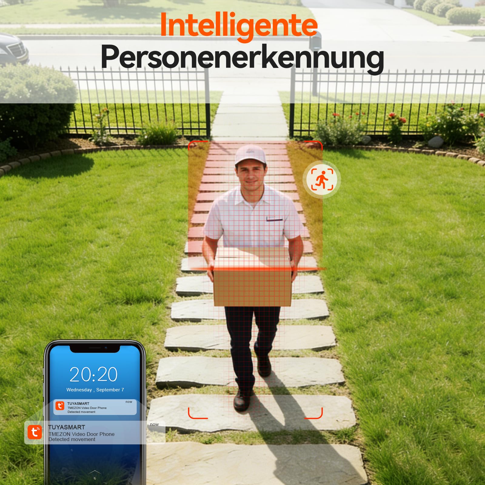 TMEZON WLAN Video Türsprechanlage mit Türöffner,1080P HD Türklingel mit Kamera,7-Zoll-Farb-Touchscreen,Nachtsichtgerät,Zwei-Wege-Audio,Bewegungsmeldung,App & Sweep-Karte entsperren,2-Draht Technik