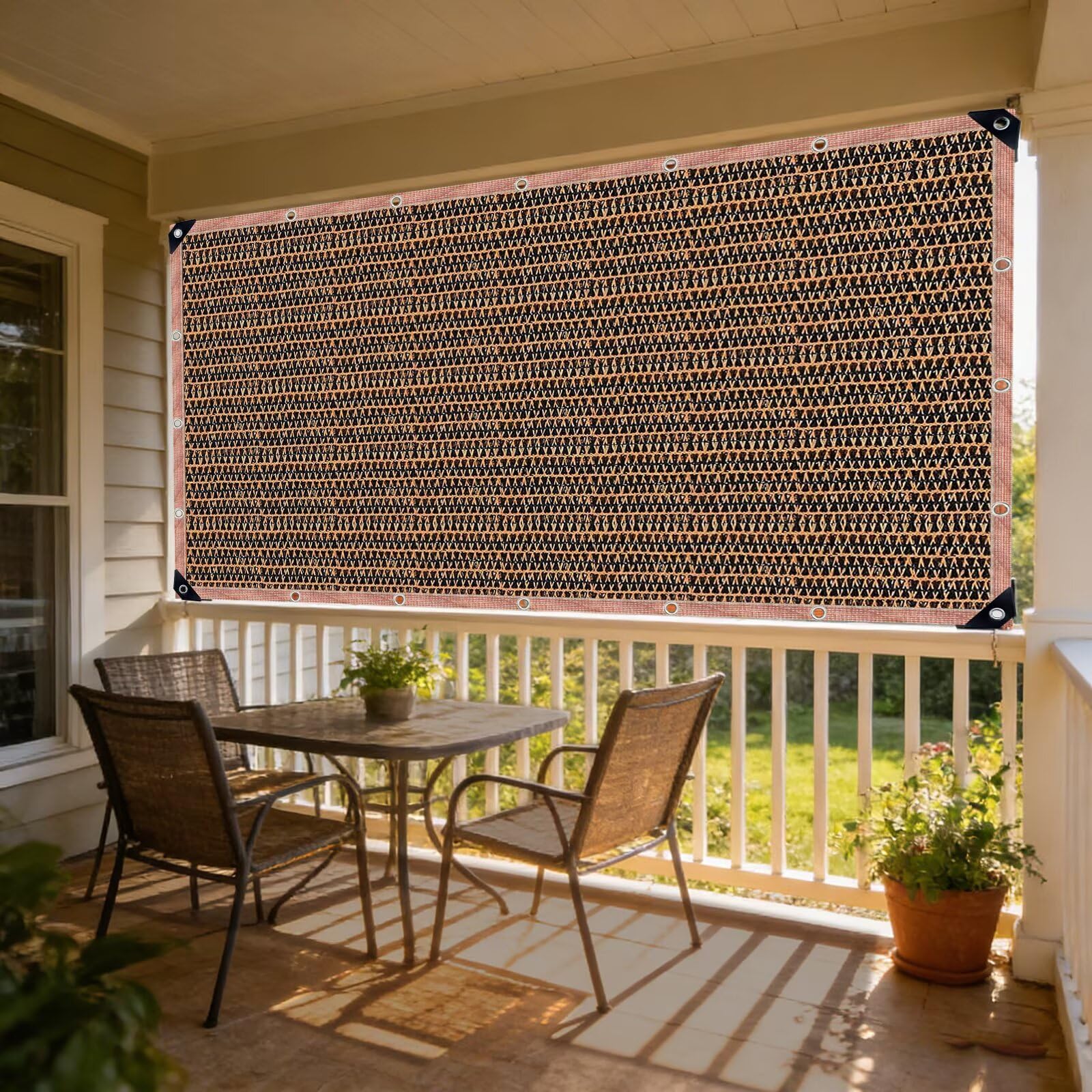 Voile d'ombrage Rectangulaire 7.6 x 30 m Bords Droits Toile d'ombrage avec 90% Protection UV Convient pour Les Terrasses,Jardins,Moka