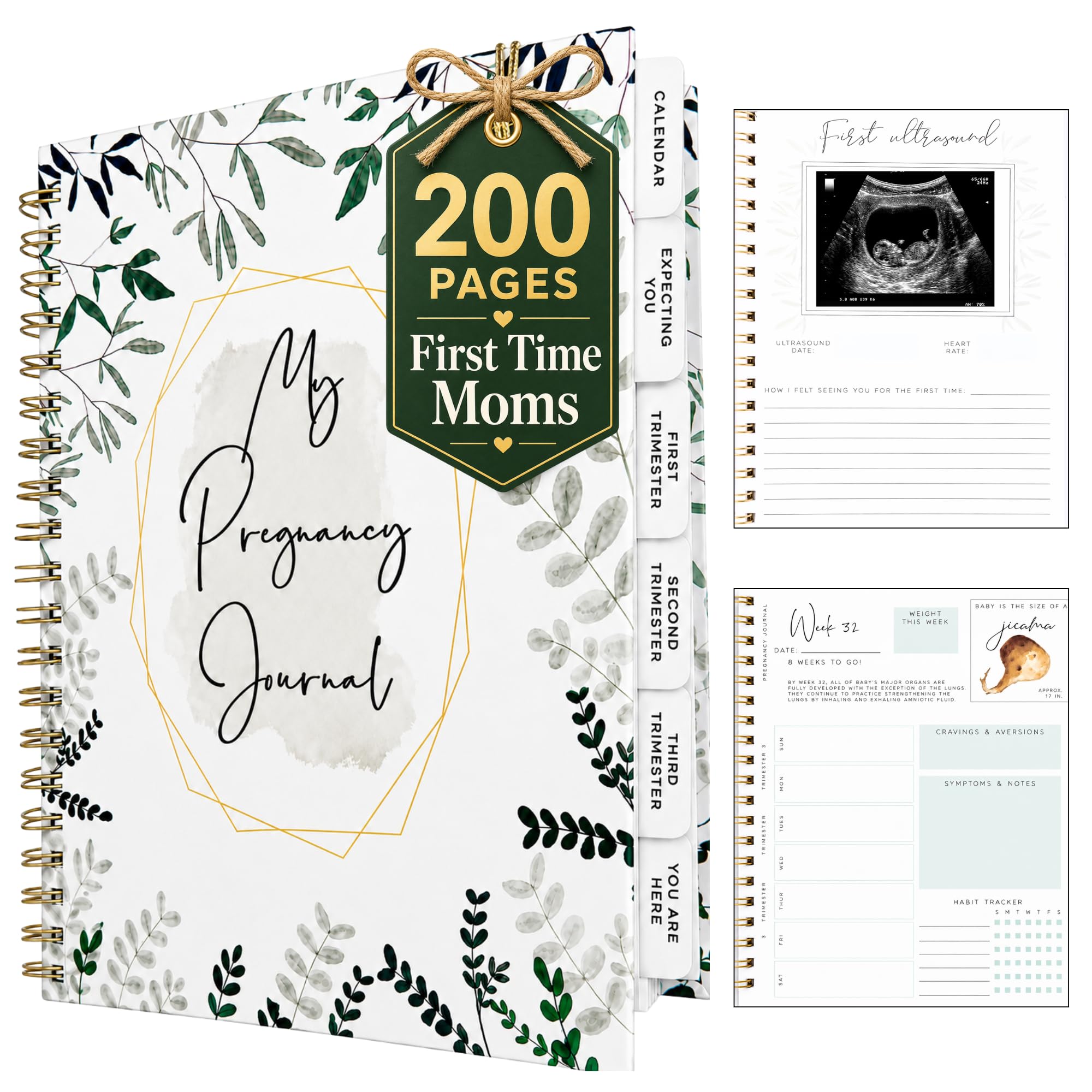 Schwangerschaftstagebuch für Mütter zum ersten Mal, wöchentlicher Schwangerschaftstracker und Baby-Erinnerungsbuch, 200-seitiger Schwangerschaftsplaner, Schwangerschaftsplaner, Andenken, Geschenk