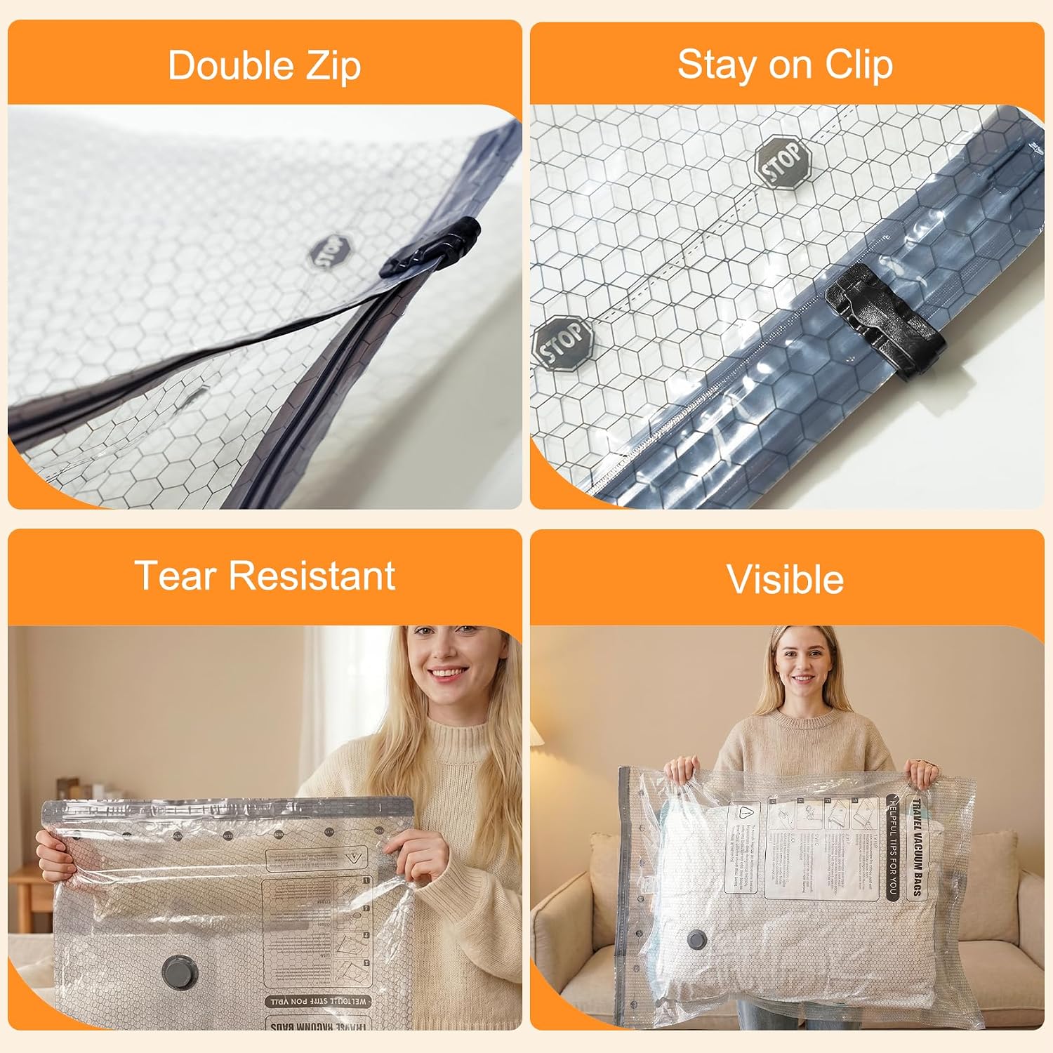10 Jumbo Vacuum Storage Bags with Electric Pump, Large Vacuum Seal Bags photo 7