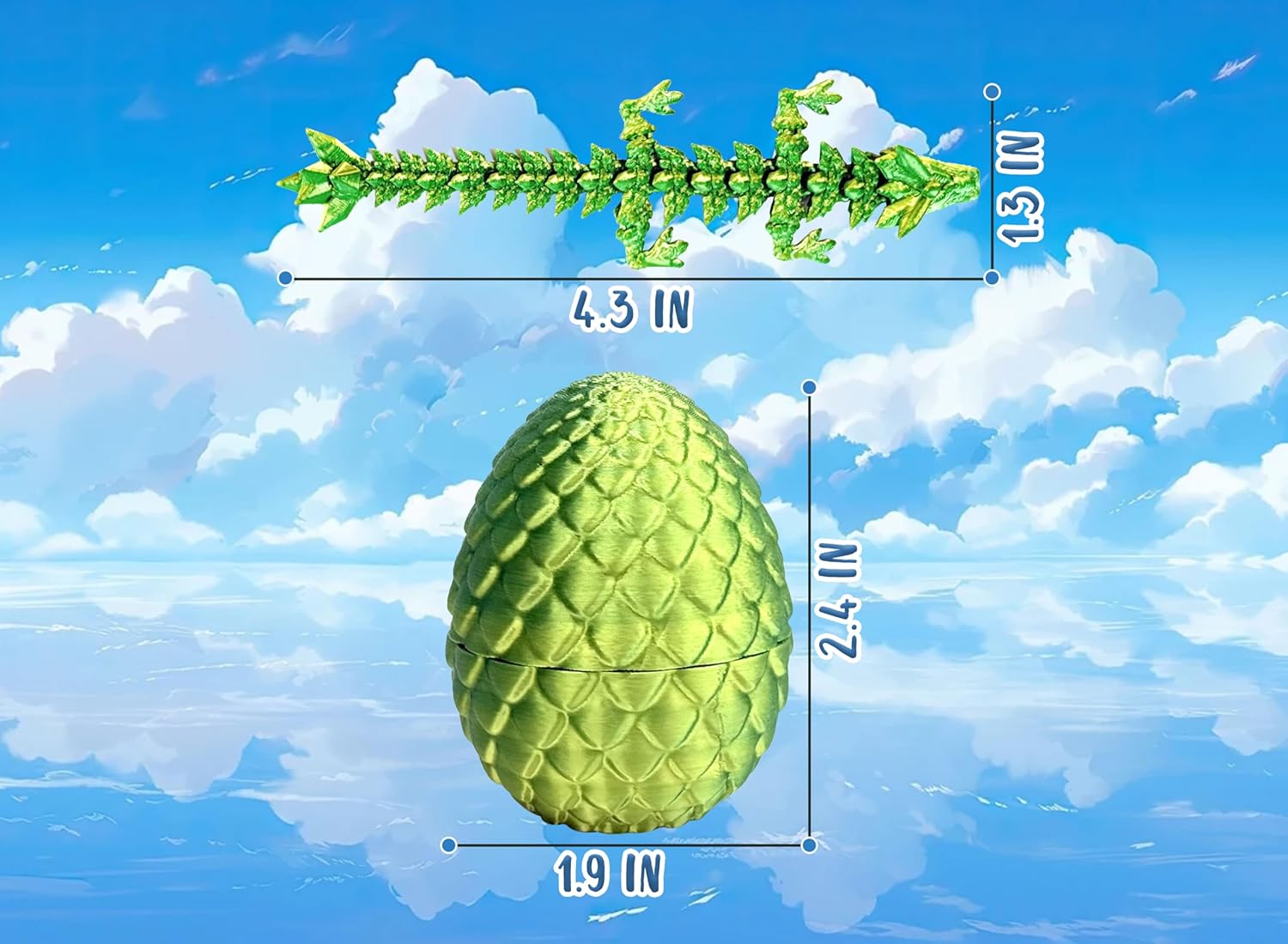 16PCS 3D Printed Dragon Eggs with Dragon Inside for Perfect Basket Essentials Stuffers, Home Office Desk Decor,Gifts for Kids Easter Christmas Graduation Rewards(Random Colorful)