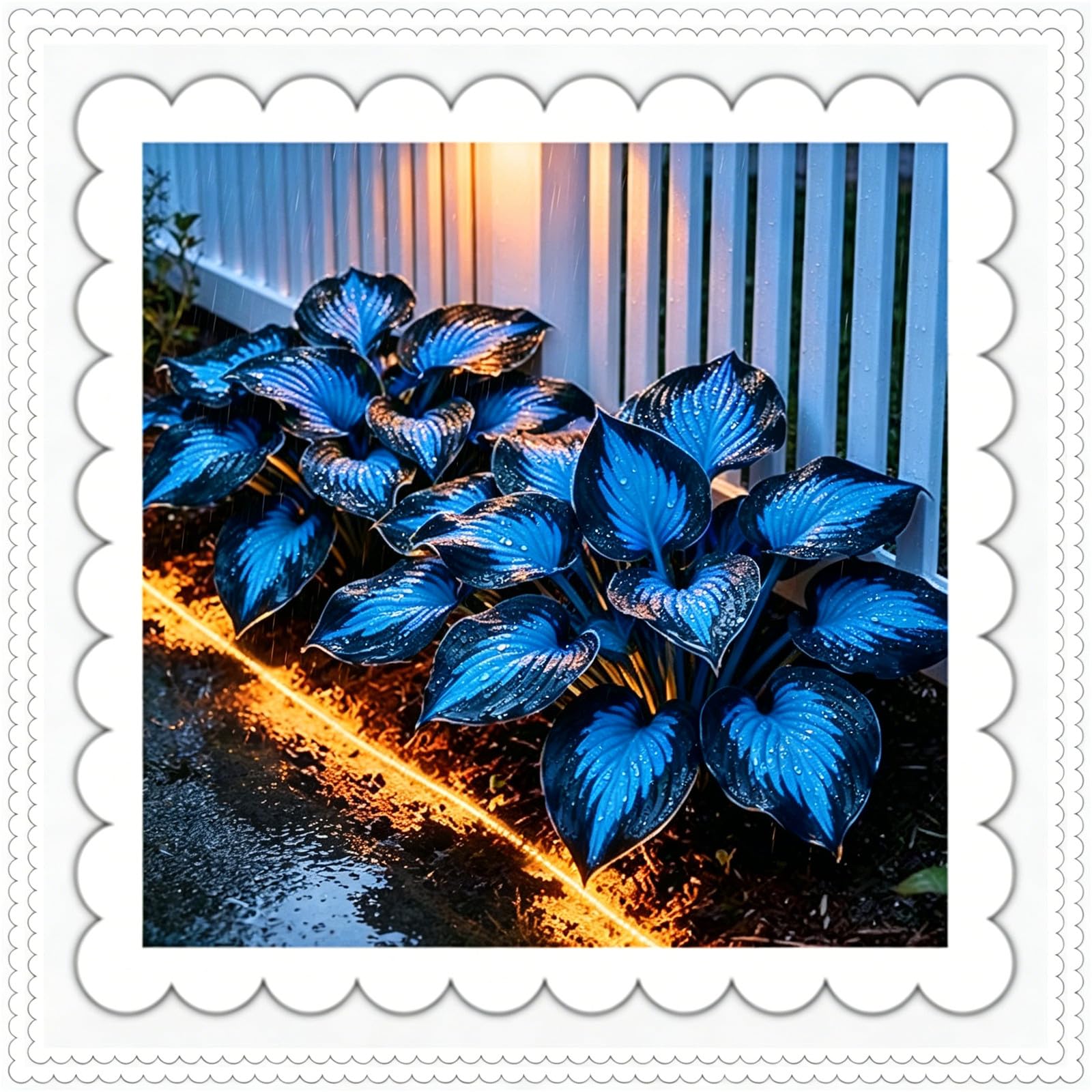 Midnight Blue Hosta Rhizomes UK, Perennial Outdoor Plants for Stunning Garden Display (8Roots)