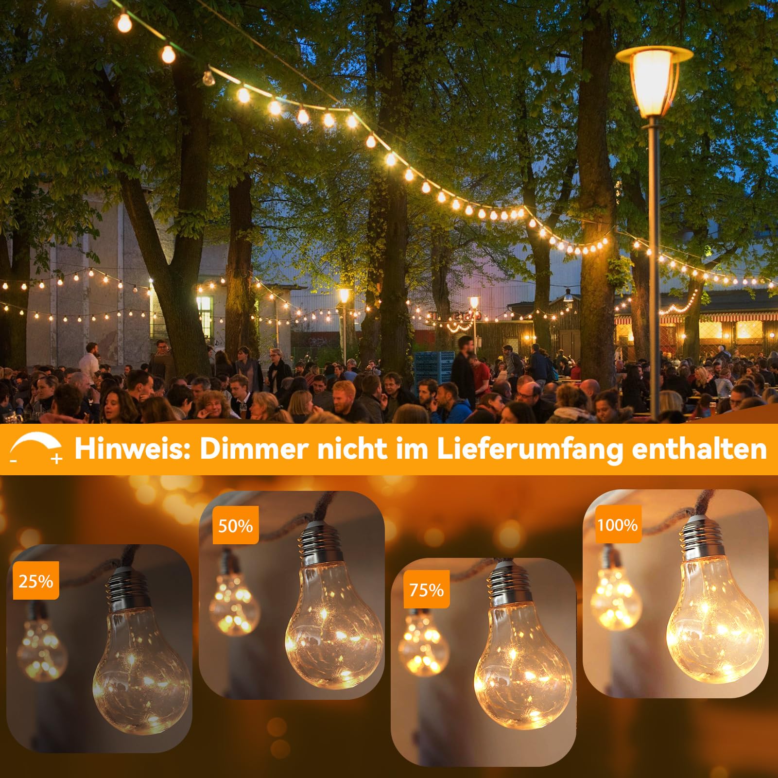 Romwish Luci Esterno Solare, 9M Catena Luminosa Esterno Solare 8 Modalità Impermeabile con Telecomando, Luci Natale Decorative per Giardino Natalizie Albero