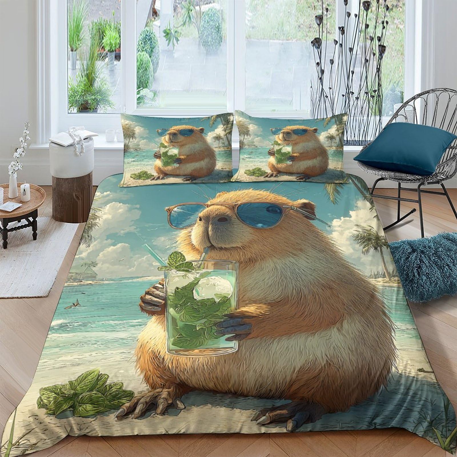 Ctjqhvkz Style-3 3D Printed Cool Hamster Fitted Sheet Microfiber Soft Breathable Sunglasses Bed Cover For Bedroom Dorm Mattress Protection Decor Single（135X200cm）