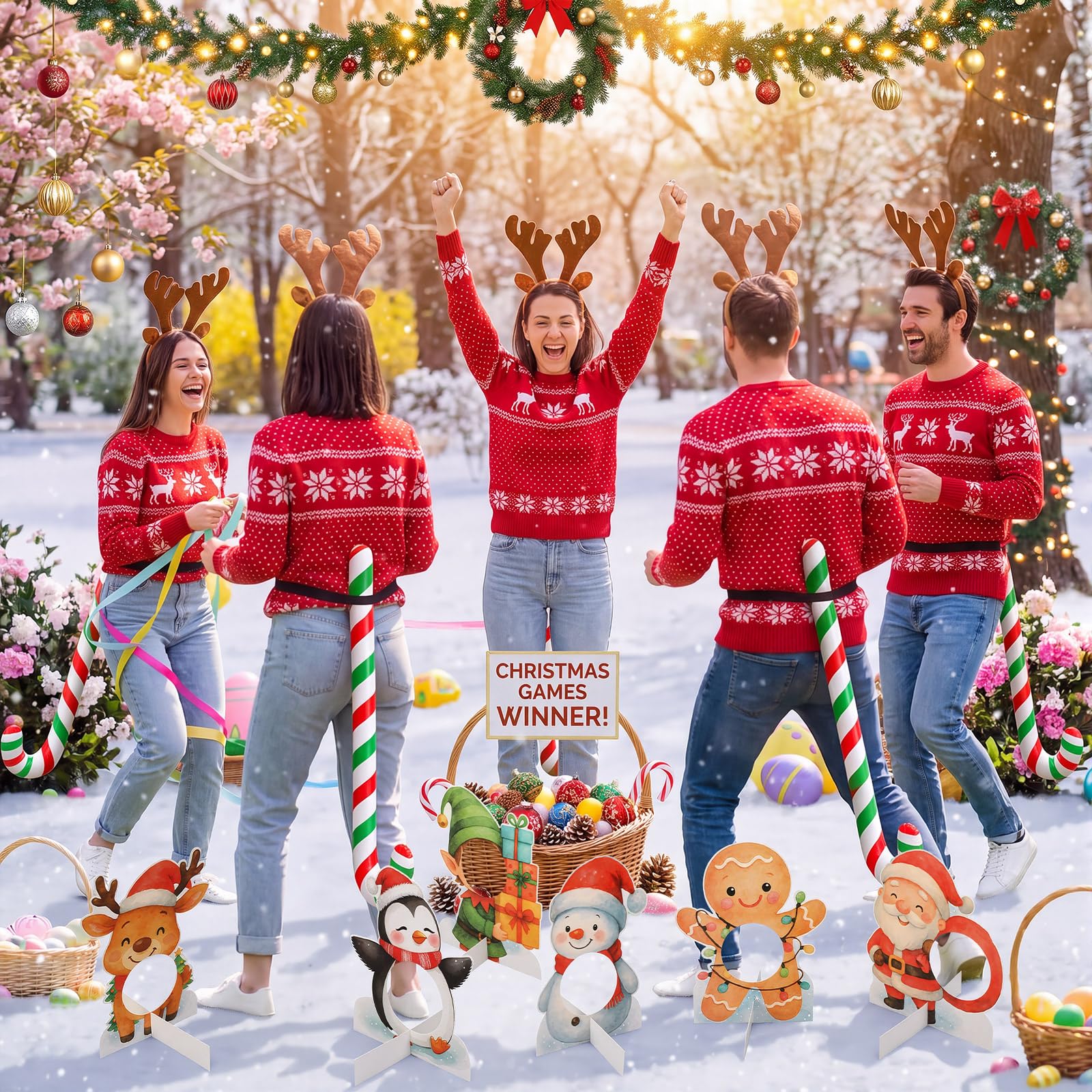 Vicenpal 32 pc/4 set Natale coda gioco giochi festa di Natale Adulti