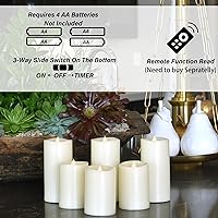 Vista 5 de HoogaLife Velas sin llama, efecto de llama de 1200 horas (3 pulgadas de profundidad x 7 pulgadas de alto), mecha 3D de movimiento automático, velas