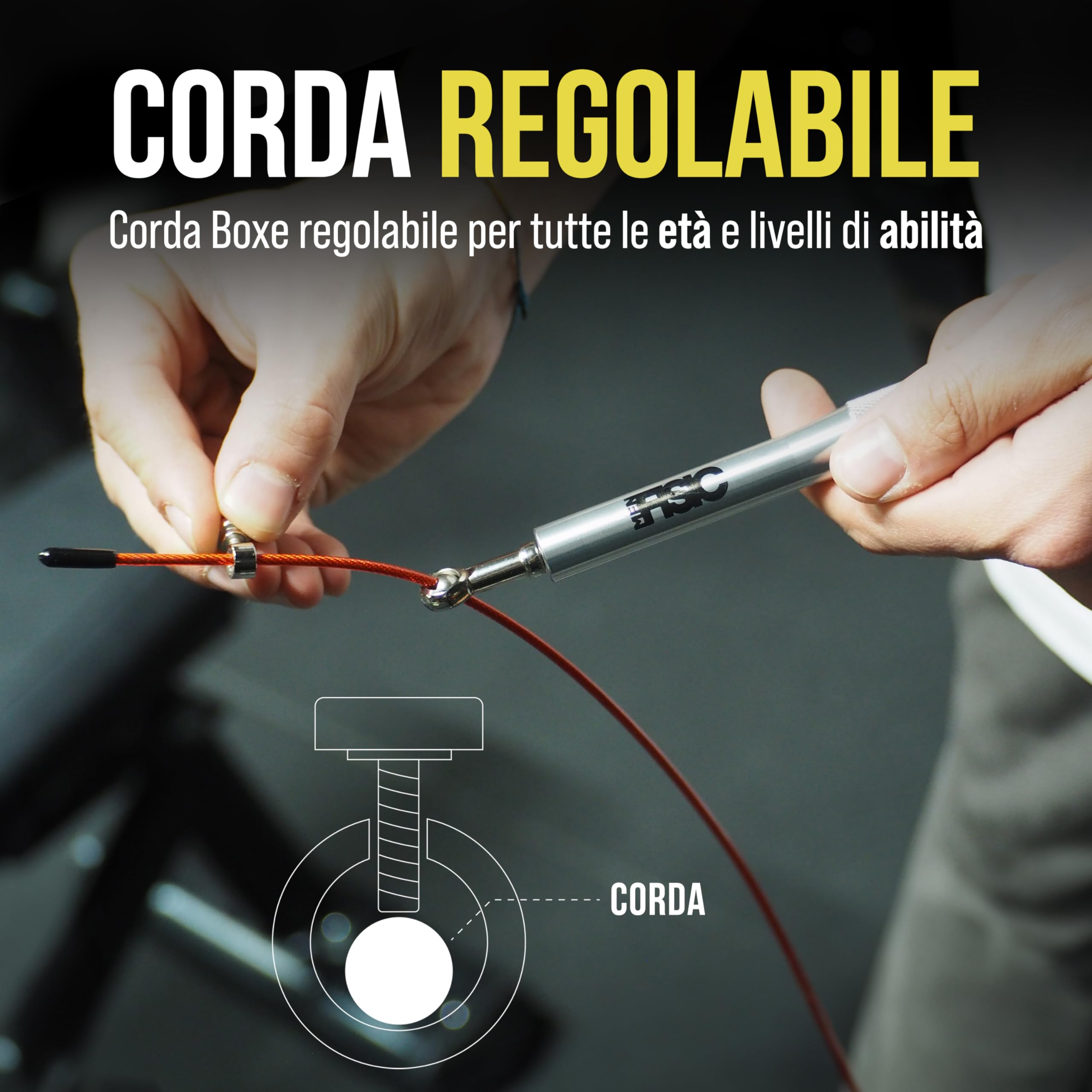 Corde à Sauter Réglable avec Roulements, Corde a Sauter Sport pour Fitness et Cardio