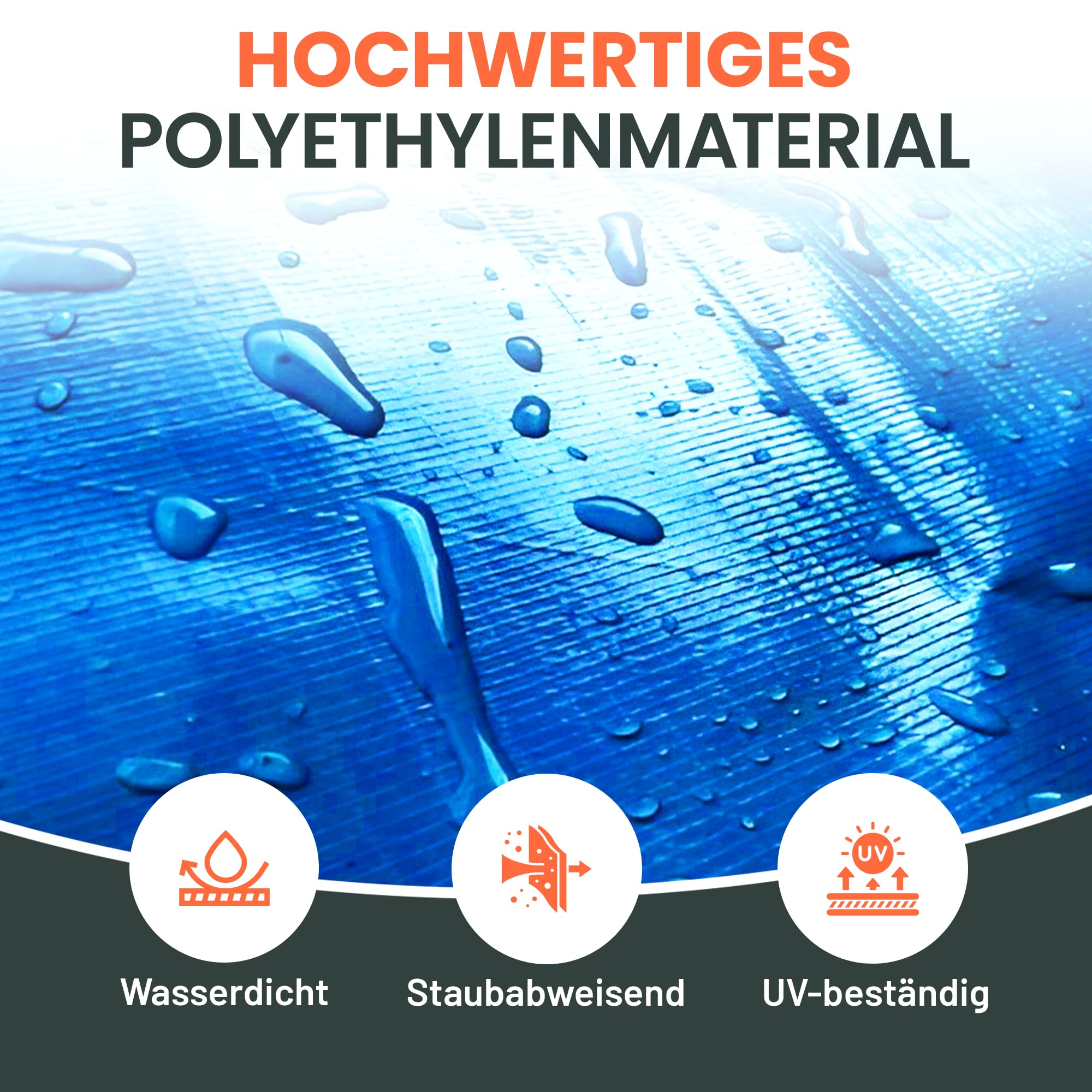 Perfect Cover's Abdeckplane | Gewebeplane | Bodenplane | Gartenplane Zeltunterlage für Camping & Outdoor Garten wasserdichte Plane mit Ösen Viele Größen & Farben 3x4m 12m² 150 g/m², Weiß