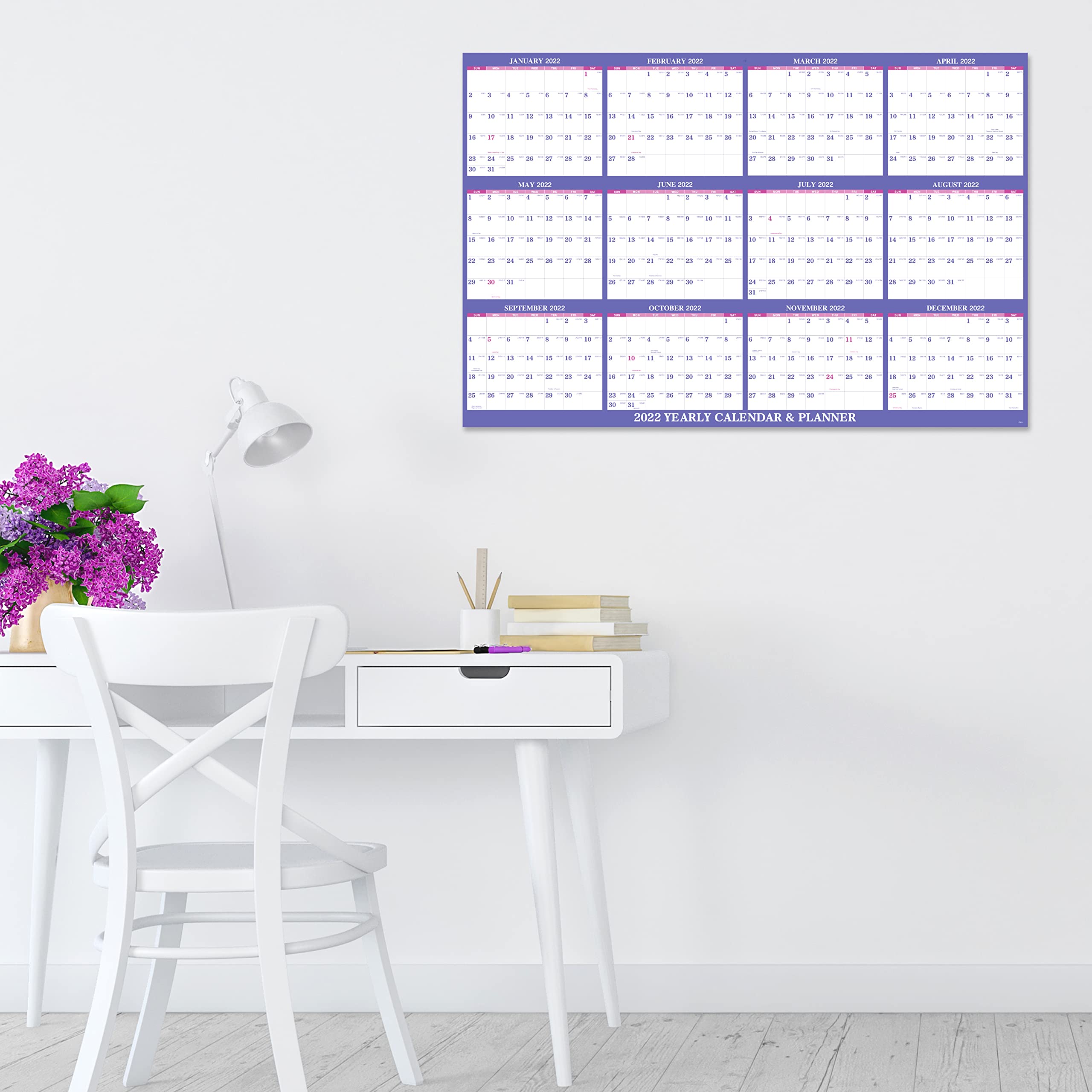 Buy 2022 Yearly Wall Calendar 2022 Wall Calendar with Julian Date