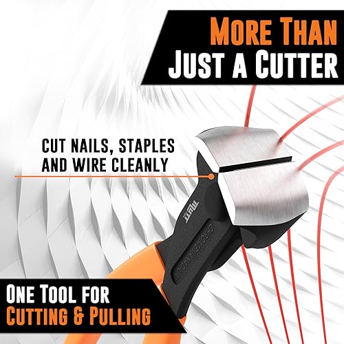 Miniatura 2 de Mutt Tools - Alicates de corte de extremo de 8 pulgadas resistentes - Herramienta de pinzas CRV - Alicates para extractor de uñas, herramienta para