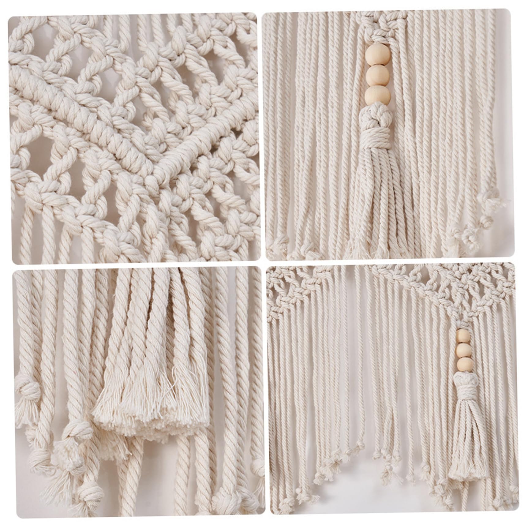 Cortinas de Macrame para Ventanas, Cenefa de Macrame de algodón de 52x21 Pulgadas, Colgante de Paredes, Cenefa Boho Corta para el baño de la Cocina.