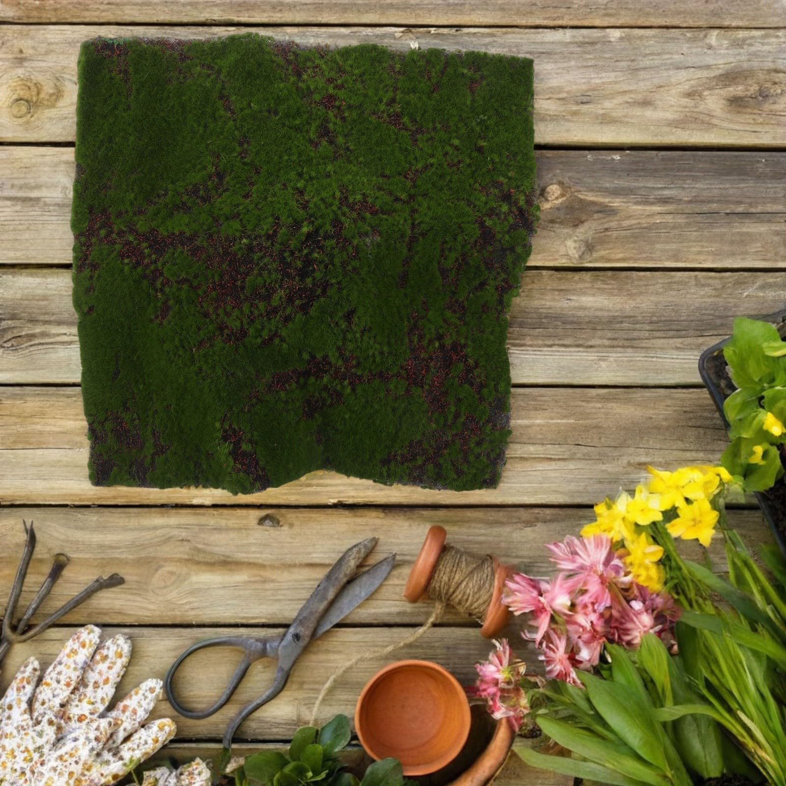 POPETPOP Realistisches Künstliches Moosmatte Vielseitiges Dekor für DIY Basteln Garten Hochzeit Balkon Installieren Lebensechter Grüner Kunstrasen für Innen und Außenbereiche