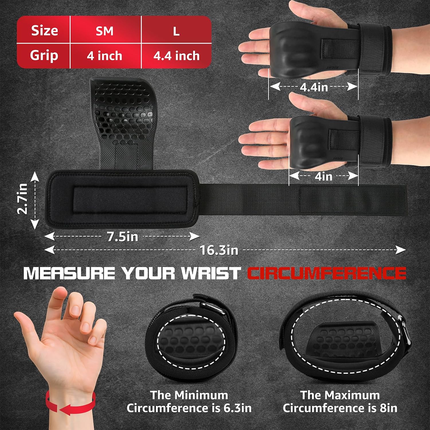 Weight Lifting Wrist Straps for Weightlifting Gym Straps Lifting Grips | Ergonomic Finger Position Rubber Gym Grips for Weight Lifting, Neoprene Padded Workout Lifting Straps for Women and Men