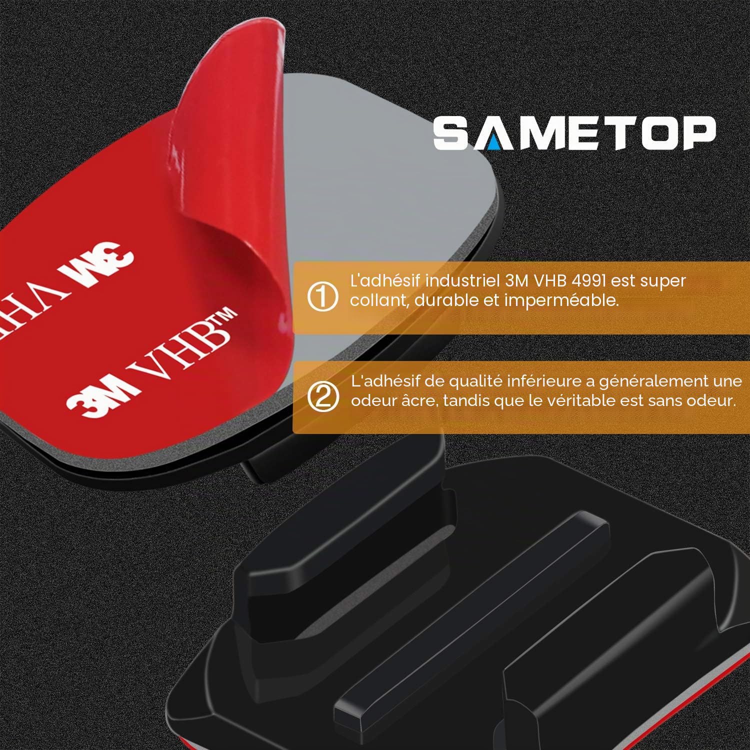 Fixation Adhésif 3M Autocollant Support Casque Sticker Attache Incurvées Plates Compatible avec GoPro Hero 13 12 11 10 9 8 7 6 5 Session DJI Caméras d'action - 6 Paquets