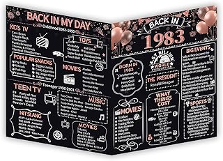 40th Birthday Card for Women, 40th Birthday Gifts for Women, Jumbo 40th Bday Card For Wife Husband, Unique 40th Anniversary Card, Rose Gold 8x10 Inch