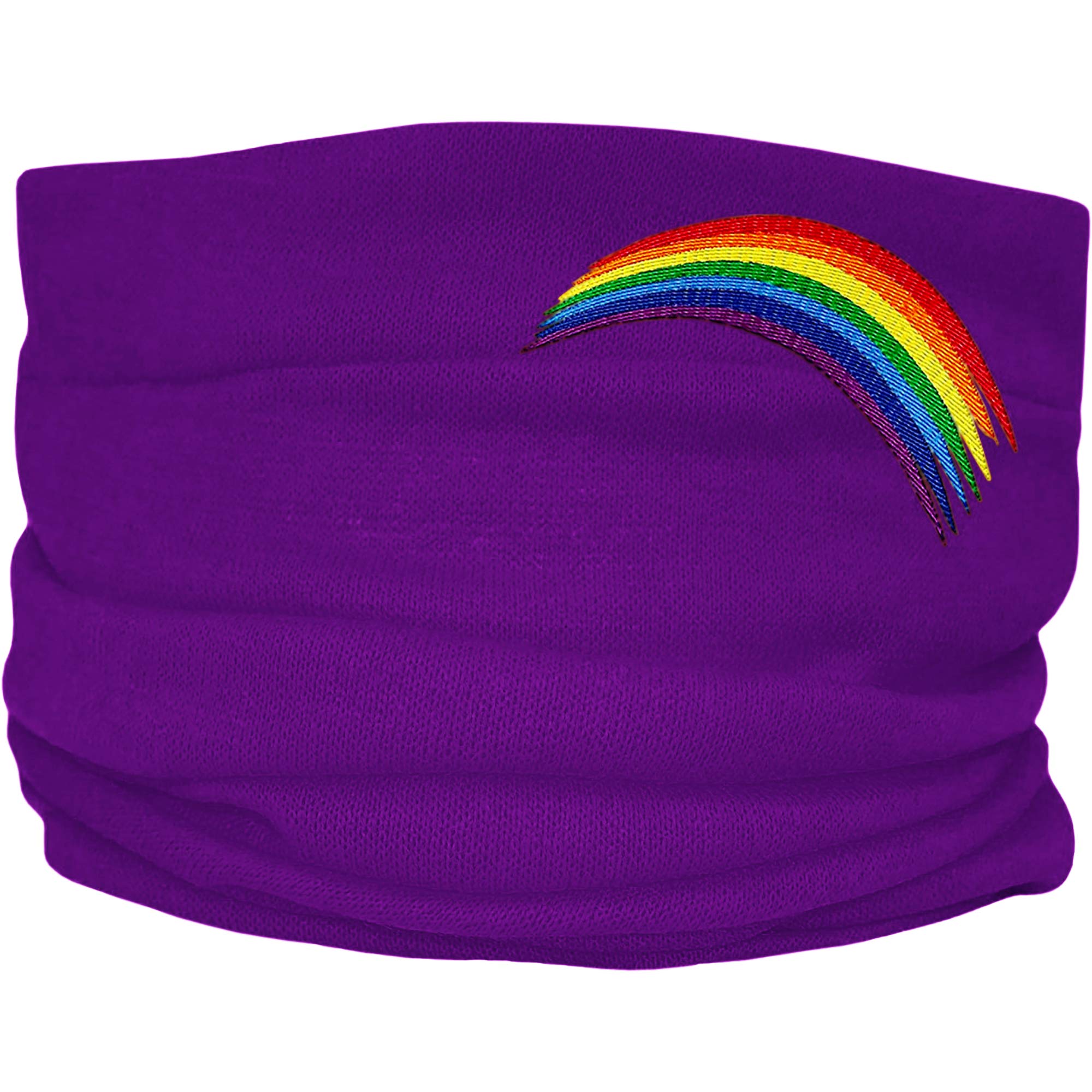 TeddyTs Women's Super Soft Fine Knit Rainbow Snood Scarf (Purple)