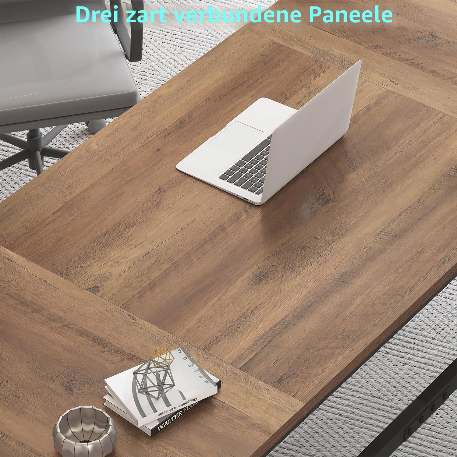 HSH Schreibtisch 180 cm Langer Computertisch Tisch Großer Homeoffice PC Tish Für 2 Personen Industriell Holz und Metall Executive Arbeit Schreib Studien Gaming Tisch Schreibtische Rustikale Eiche