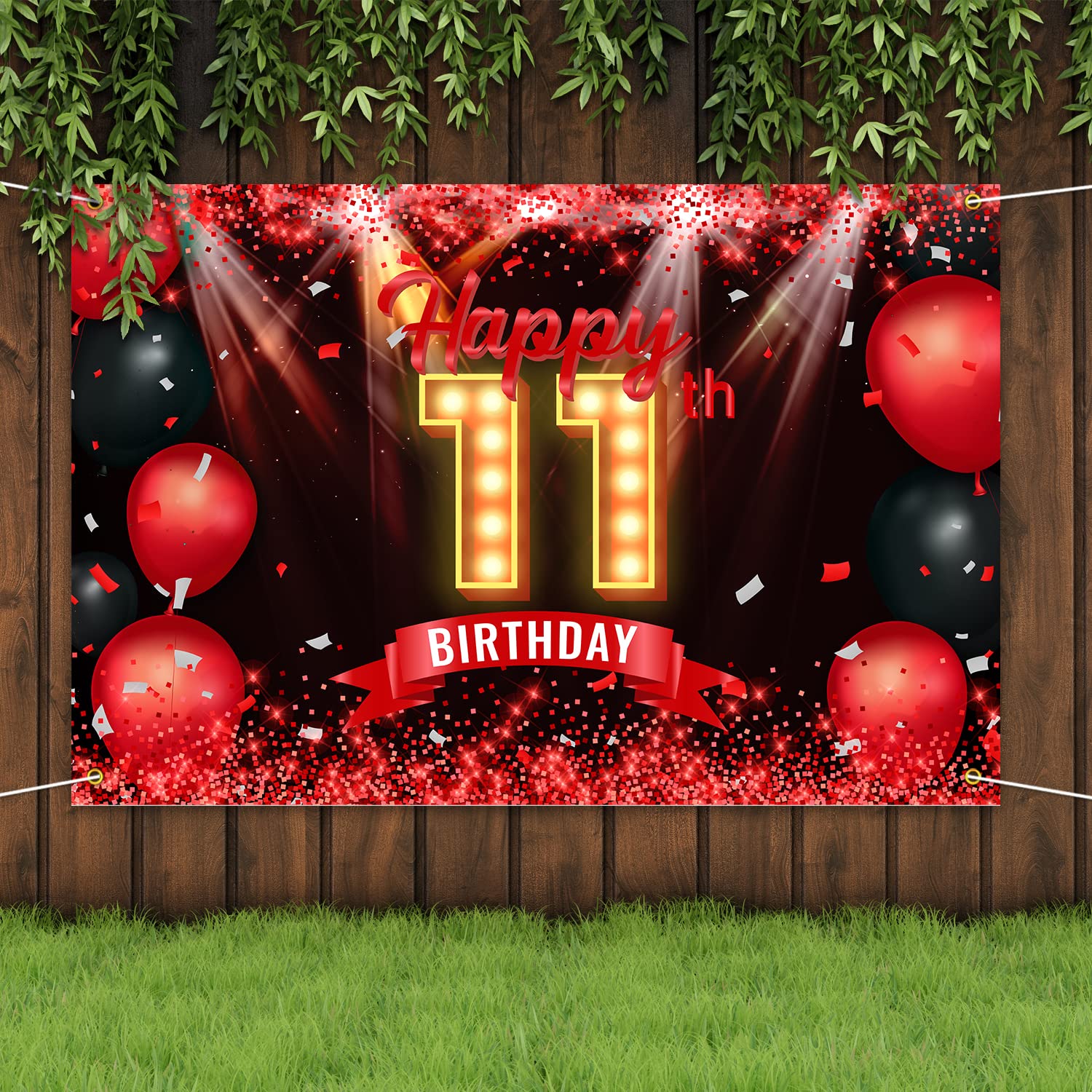 Happy 17th Birthday Banner - Großes Schwarz-Silber Party-Hintergrundband (200x119 Cm) Aus Oxford-Stoff