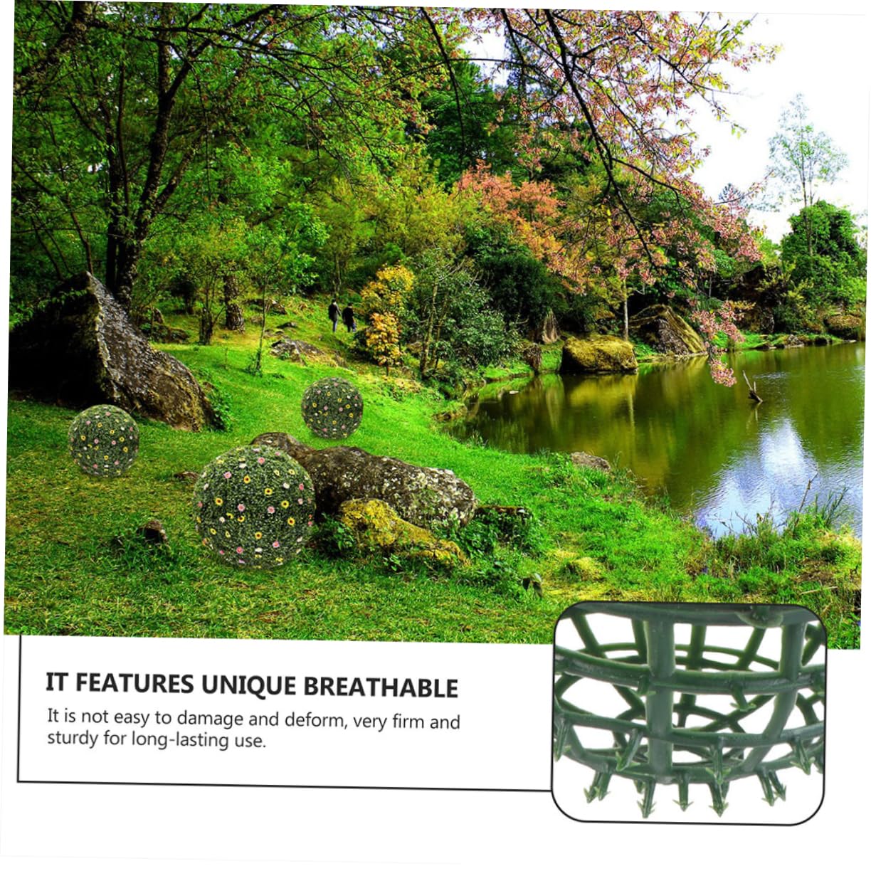 Mobestech Soporte para Bolas de Césped Artificial Reutilizable de Plástico, Juego de 4 Piezas Resistentes para Decoración de Jardín y Fiestas Diseño Estilizado y Delicado