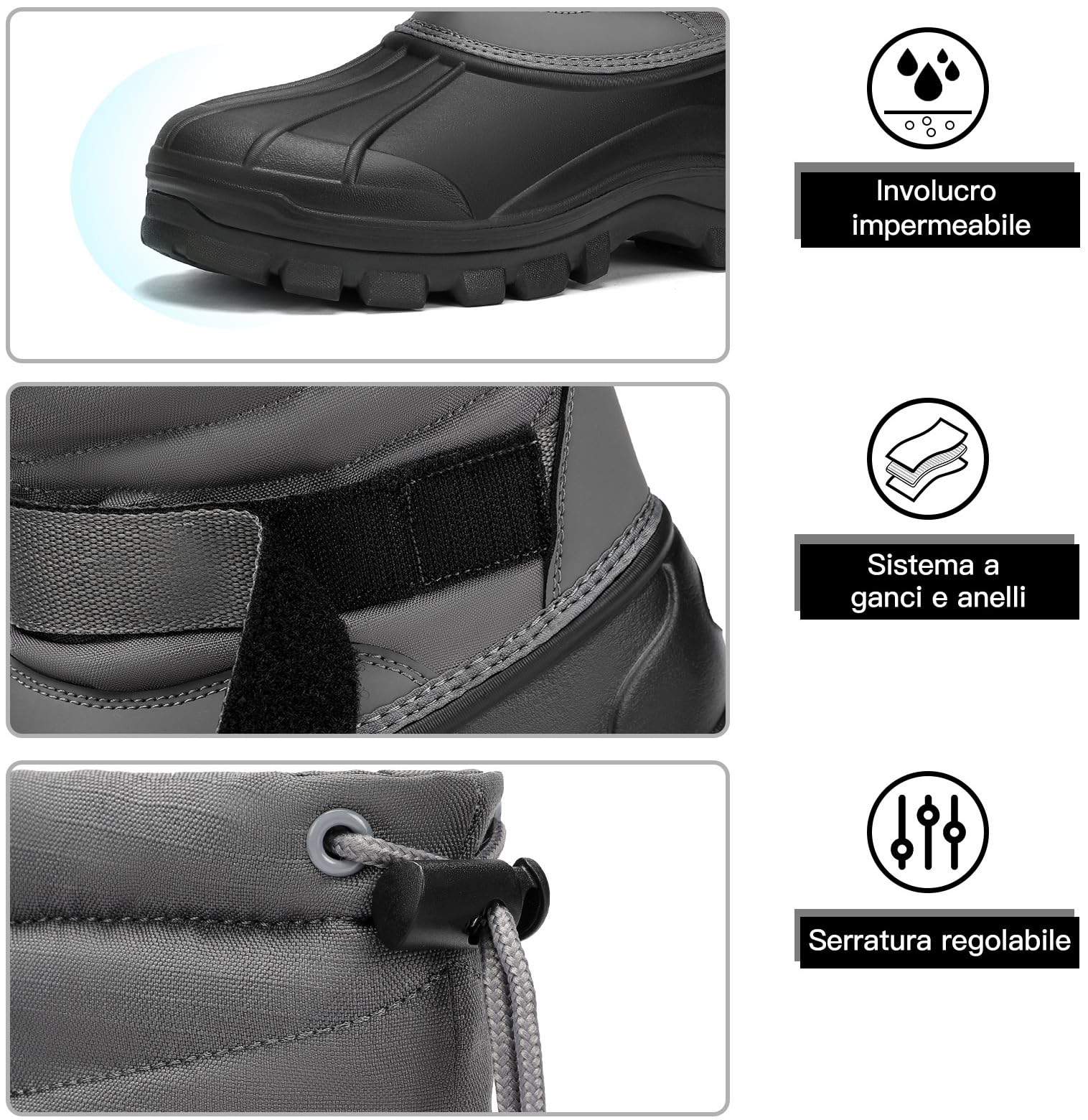 Kricely Stivali Uomo Donna Inverno Scarpe da Neve Snow Boots Impermeabili Stivaletti