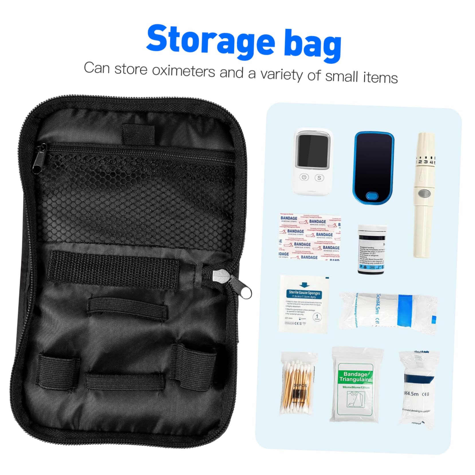 Healeved 10 Set Custodia Per Il Trasporto Custodia Per Monitor Della Pressione Caso Di Pulsato Glucometro Misuratore Glicemia Misuratore Borsa Portatile Black 2 Pz*10