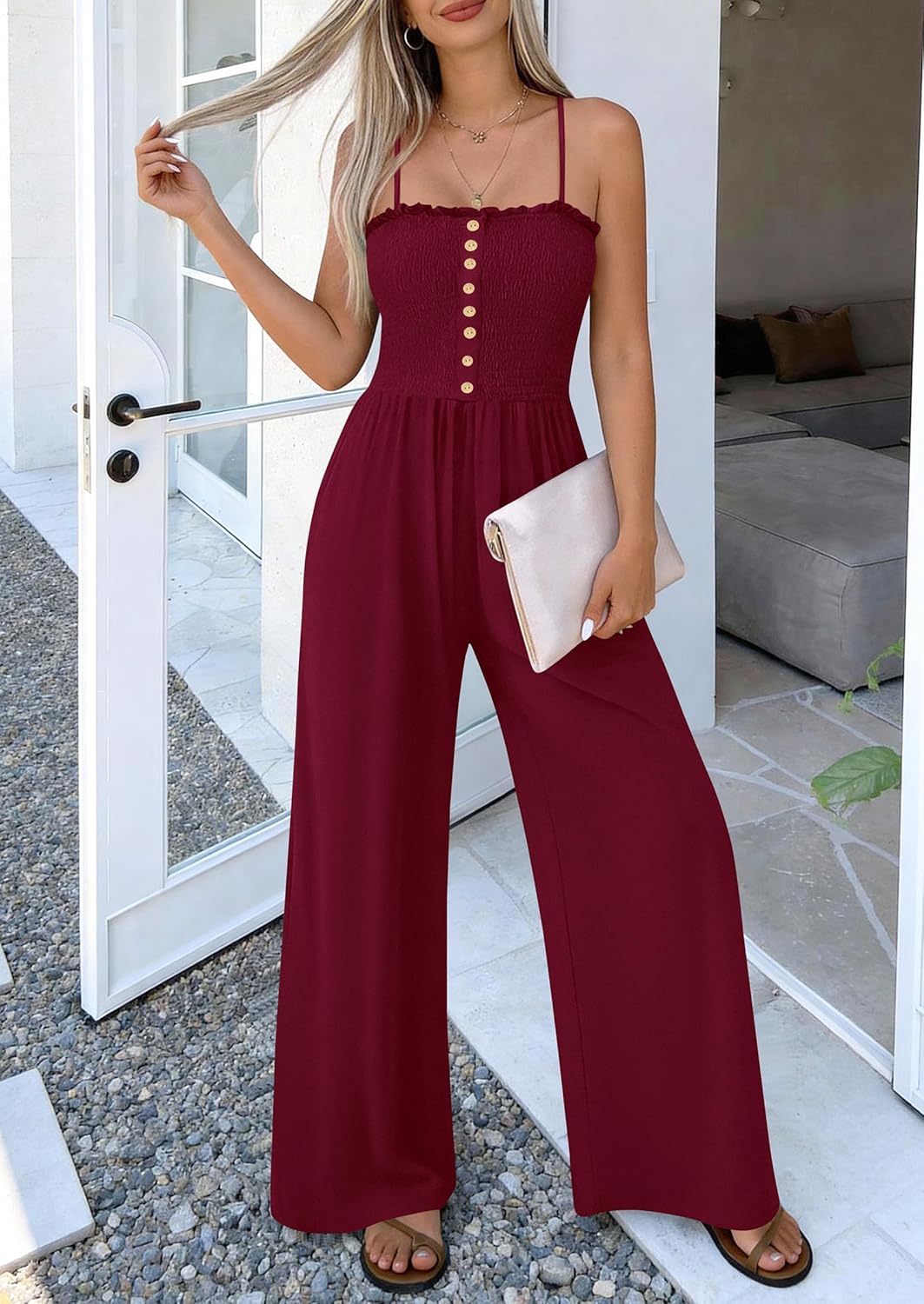 PRETTYGARDEN Jumpsuits for Women Dressy 2026 Summer Sleeveless Casual Wide Leg Rompers Spring Cruise Vacation Outfits - Image 6