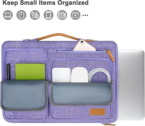 Vista 37 de MOSISO - Bolso de hombro protector 360 para laptop, bolsa para computadora de 15-15.6 pulgadas, bolsa tipo mensajero con apertura lateral, 4 Azul