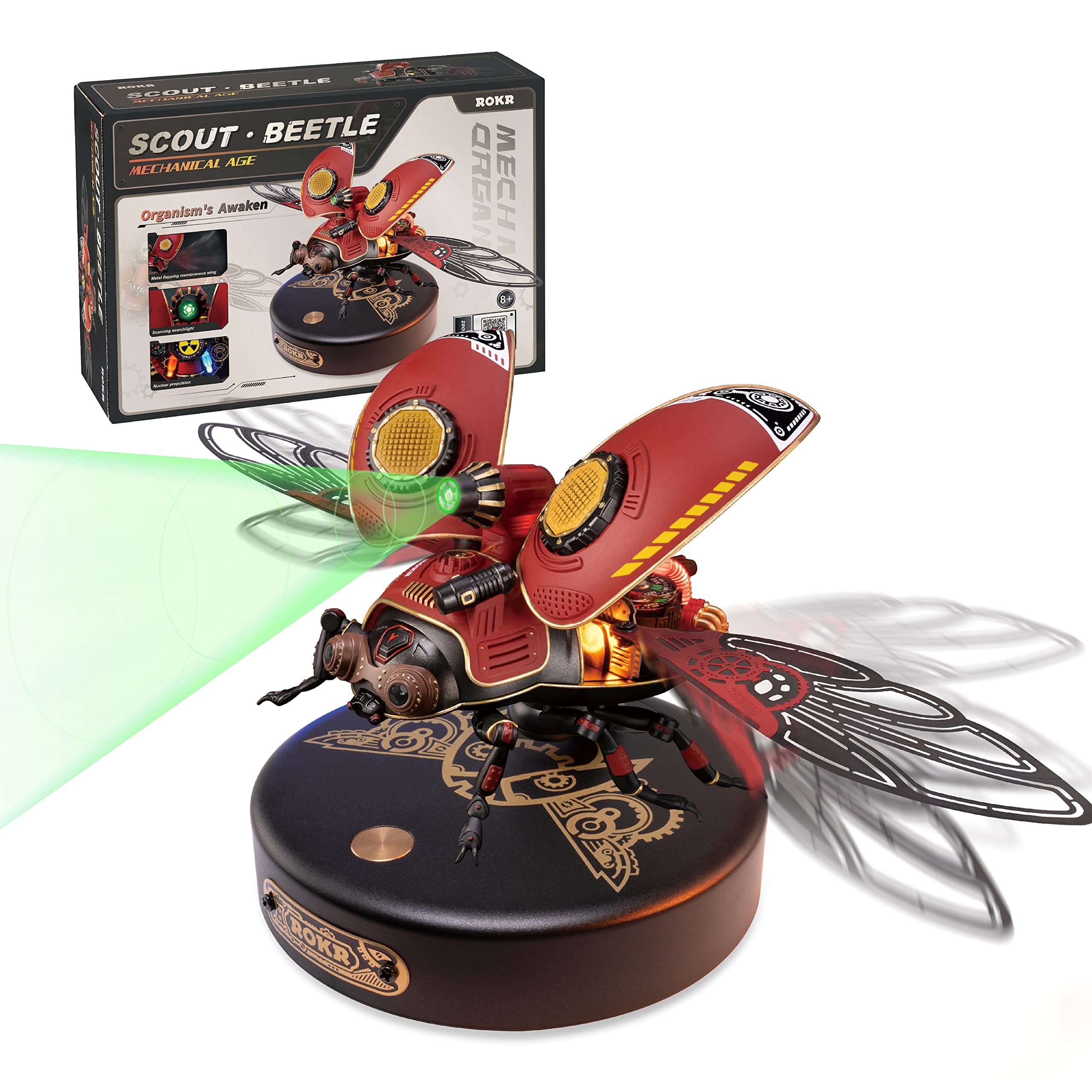 ROKR 3D Puzzle Erwachsen Käfer Scout Beetle 3D Metall und Kunststoff Puzzle Modellbausatz Steampunk Insekt Figur Sammelbares Spielzeug Deko Geschenk Für Ihn Mann Papa (MI02)
