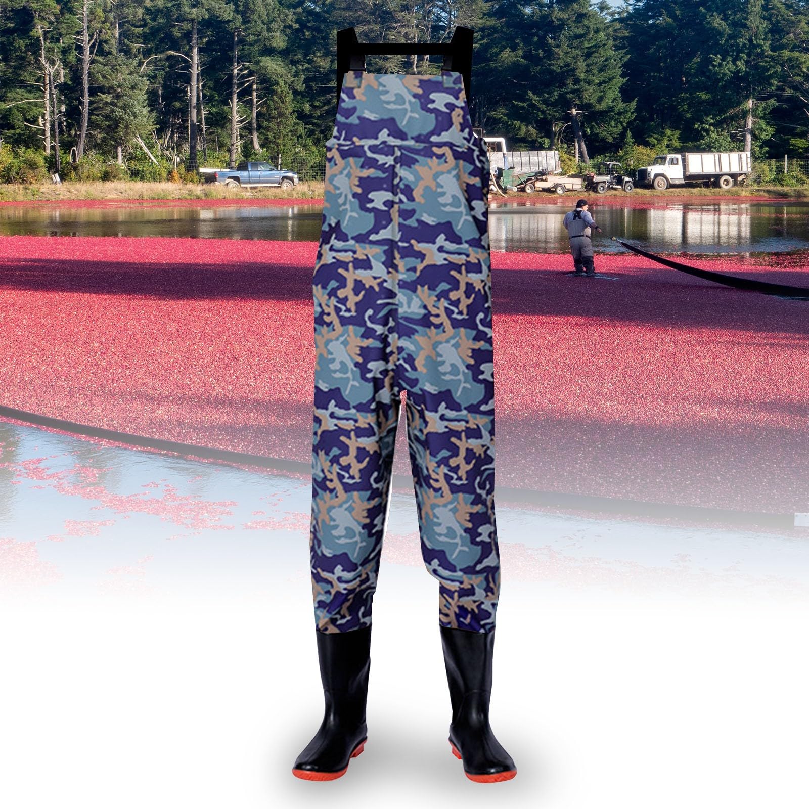 Wathose mit Stiefeln für Herren – wasserdicht, atmungsaktiv, Jagd-Wathose, leicht, Watoverall, für Herren und Damen, Jagd, Angeln, Overall, für Arbeit, Karpfen, Fliegenfischen, Gartenarbeit und