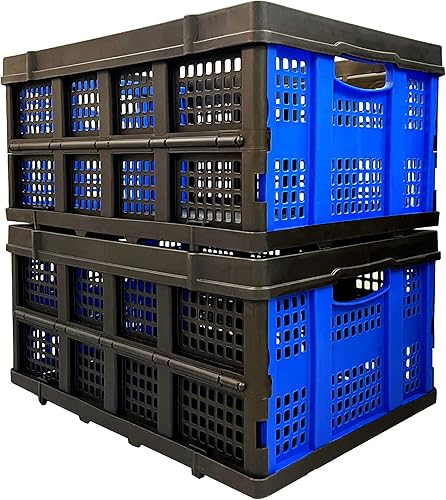 Miniatura 10 de Caja de almacenamiento plegable de 22 pulgadas de largo x 15 pulgadas de ancho x 10.7 pulgadas de alto, contenedor de plástico plegable y apilable