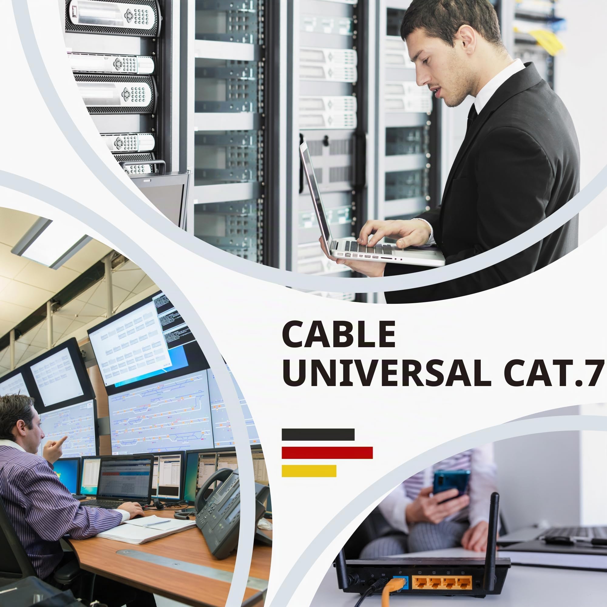 RedStar24 CAT 7 Cable Ethernet 30m - Cable de Red CAT7 LAN, Cobre, Cable de Datos CAT.7 Gigabit S/FTP, Categoría 7, Libre de Halógenos, PIMF, PoE, 10Gbit, Conexión de Red, 30 Metros