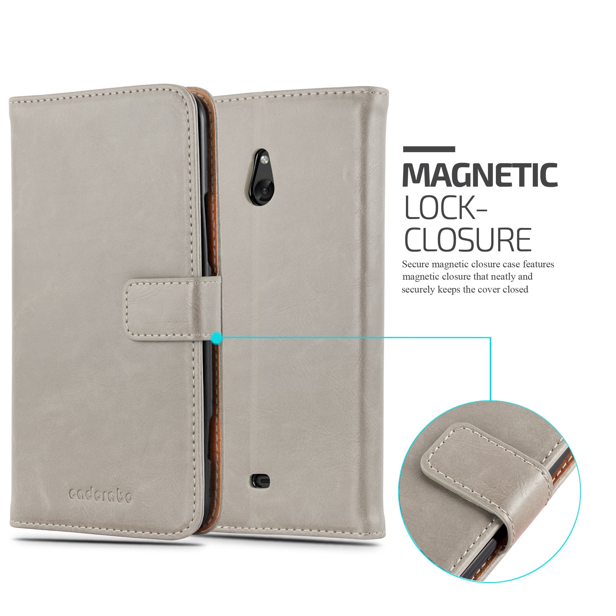 CADORABO Cover Con Chiusura Magnetica, Funzione Stand E Tasca Per Le Carte Custodia Per Cellulare Per Lumia 1320 Nero Di Notte 77206443
