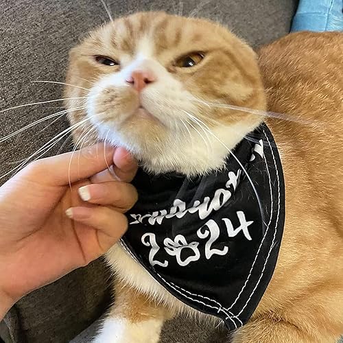 Miniatura 2 de Gorras de graduación para mascotas 2024, sombreros de graduación para cachorros con baberos triangulares, bufanda, disfraces de fiesta, sombrero de