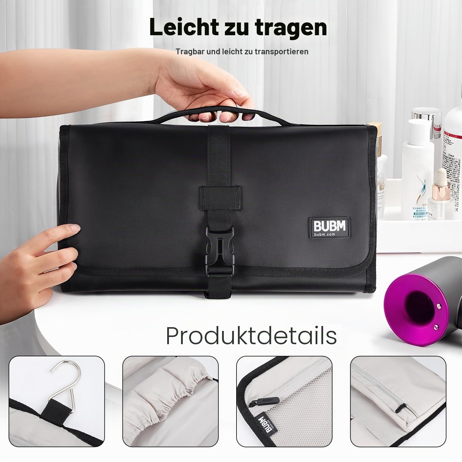 Dyson Airwrap Reisetasche, Dyson Airwrap Tasche, Dyson airstraight Tasche, Reisetasche zum Organisieren von Dyson Airwrap Zubehör (Schwarz)