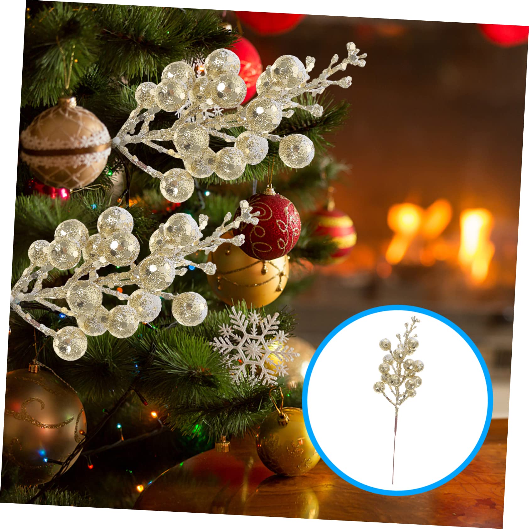 jojofuny 40pezzi Bacche Artificiali Per Decorazioni Natalizie Per Addobbare Natale e Ghirlande Per Creazioni Te e