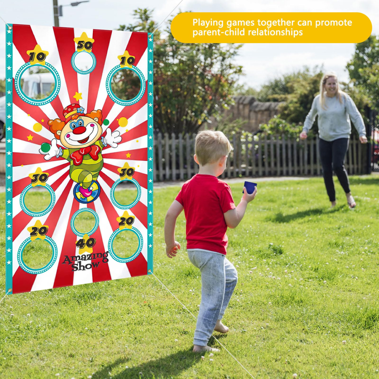 Banner Gioco Lancio Circo APOMOONS - Con 4 Sacchi Fagioli Per Feste - Foto 7