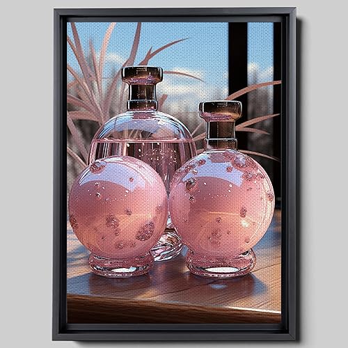 Art prints soap bottle, toilet Wall Art Decor Prints, Black and White Pink Glam Glitter Canvas Prints Pictures Artwork Wall Modern Women Funny