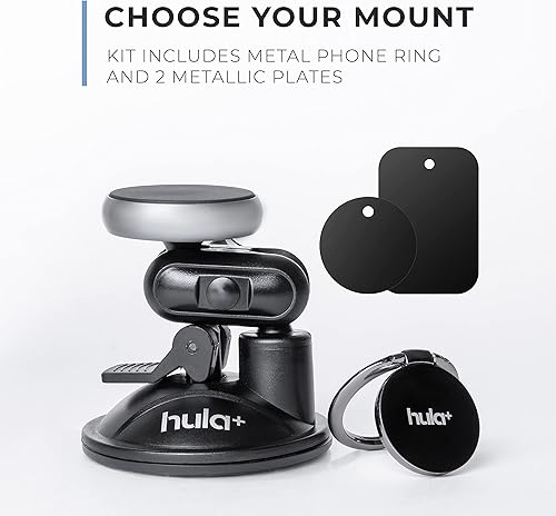 Miniatura 6 de hula+ Soporte magnético reutilizable para teléfono, soporte portátil para espejo de ducha, ventana de cocina y baño, compatible con todos los