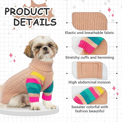 Miniatura 2 de Suéteres para perros pequeños, suéteres para perros pequeños, suéteres para perros pequeños, niñas y niños, suéteres elásticos de cuello alto para