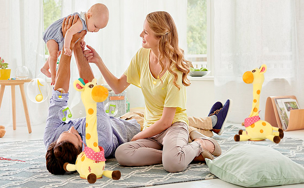Giraffe St￭ Animal Baby Toys 6 To 12 Months Giraffe Toys Singing 10 Children's Songs Dancing Giraffe Light Up Toys Repeat What You Say Giraffe Gifts For Toddlers,1PC