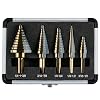 Titanium Step Drill Bit, 1/4 to 1-3/8 Step Bit for Metal, 10 Sizes HSS Step Drill Unibit