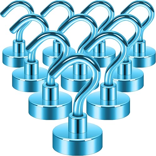 Vista 294 de NEOSMUK - Ganchos magnéticos de alta resistencia con imanes extrafuertes para colgar en refrigerador, crucero, cabinas o parrilla, color blanco