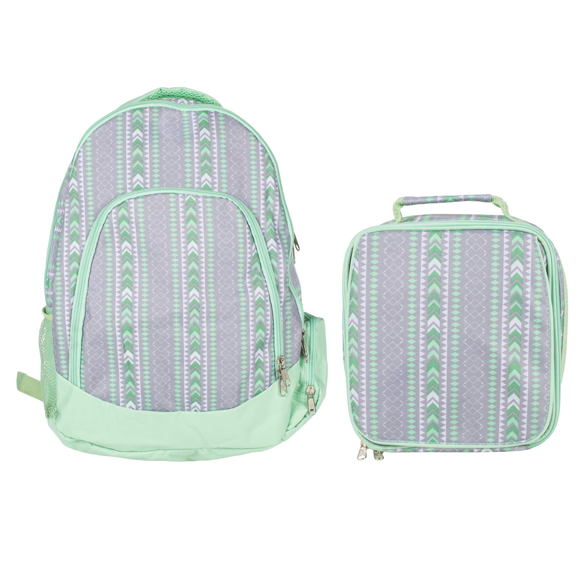Class CollectionsBackpack and Lunchbox Set, Mint Green Tribal, Girl's, Laptop