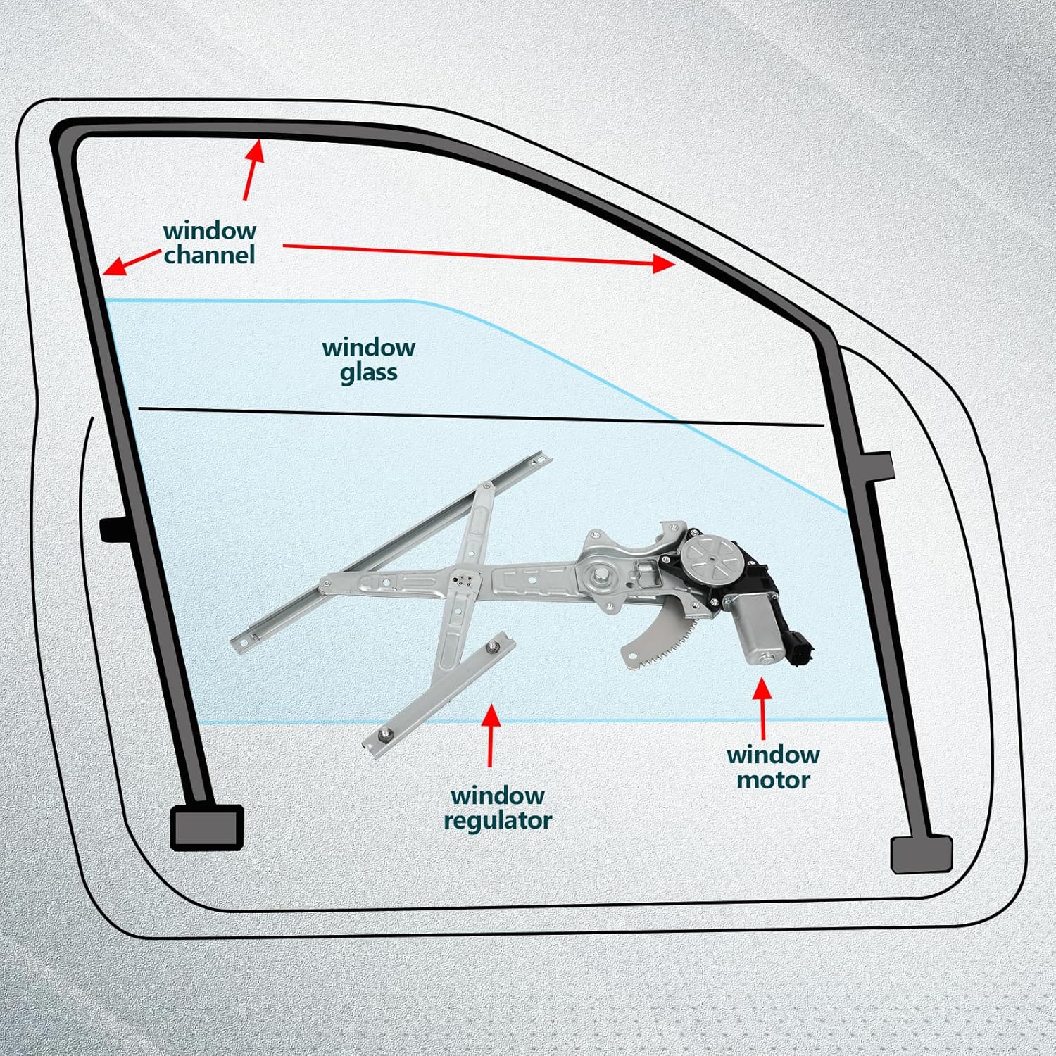 FINDAUTO Power Window Regulator fit for 2013-2018 for Nissan Altima Rear Right Passenger Side Window Regulator and Motor Assembly 751-656