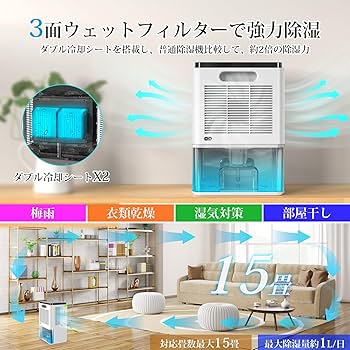 Amazon | Wolfhowl 除湿機 小型 除湿器 大容量 2200ML 【2024新