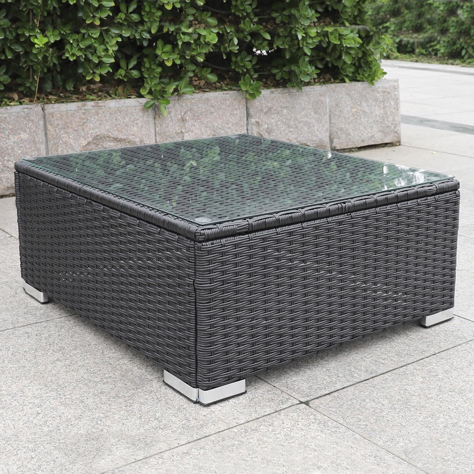 Gartenmöbel Lounge Set| 3-7 Personen viele Modelle| inkl. extra Dicke Kissen | Outdoor Loungemöbel Sitzgruppe Essgruppe Garnitur | klassisch Schwarz (Mallorca)