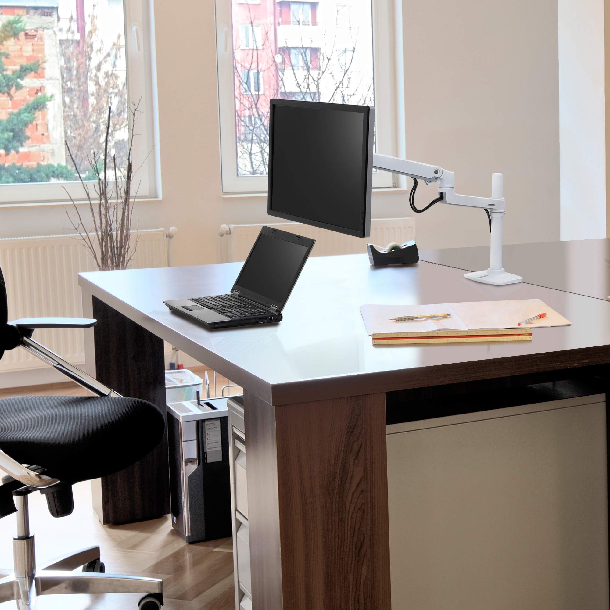 Ergotron LX Desk Mount Monitor Arm, Tall Pole Desk mount for Monitor