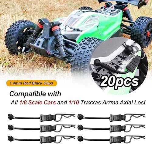 Miniatura 2 de Hobbypark - 20 clips universales para carrocería de automóvil a control remoto y retenedores para 110 Traxxas Arrma Axial Losi y All 18 Redcat HPI