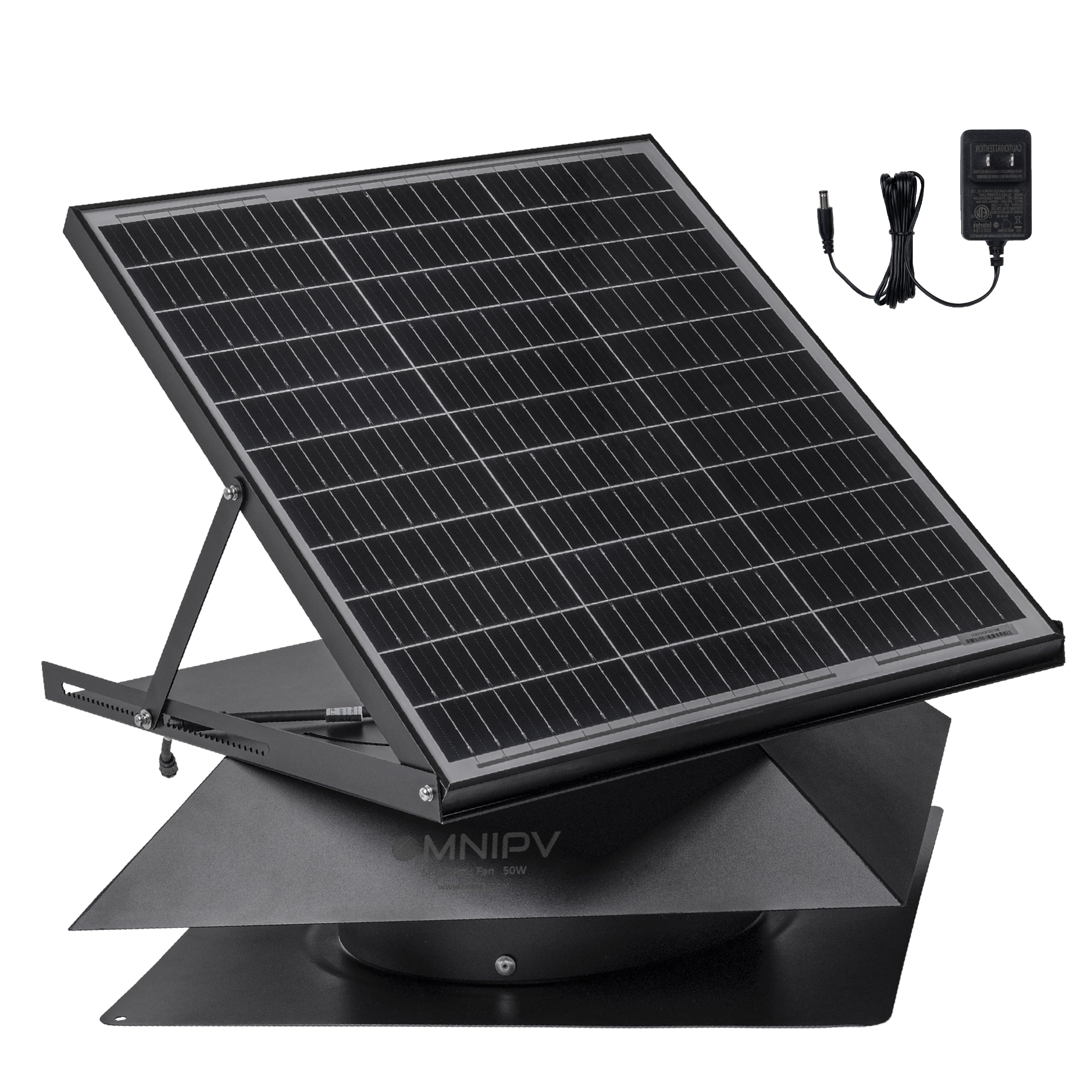 Smart Hybrid Solar Attic Exhaust Fan Pro–USA Engineered with German Tech, 2850 CFM 50W Solar Panel, 40-104℉ Thermostat, Cool & Dehumidify up to 4000 ft². Weatherproof Roof Vent for Home Shed