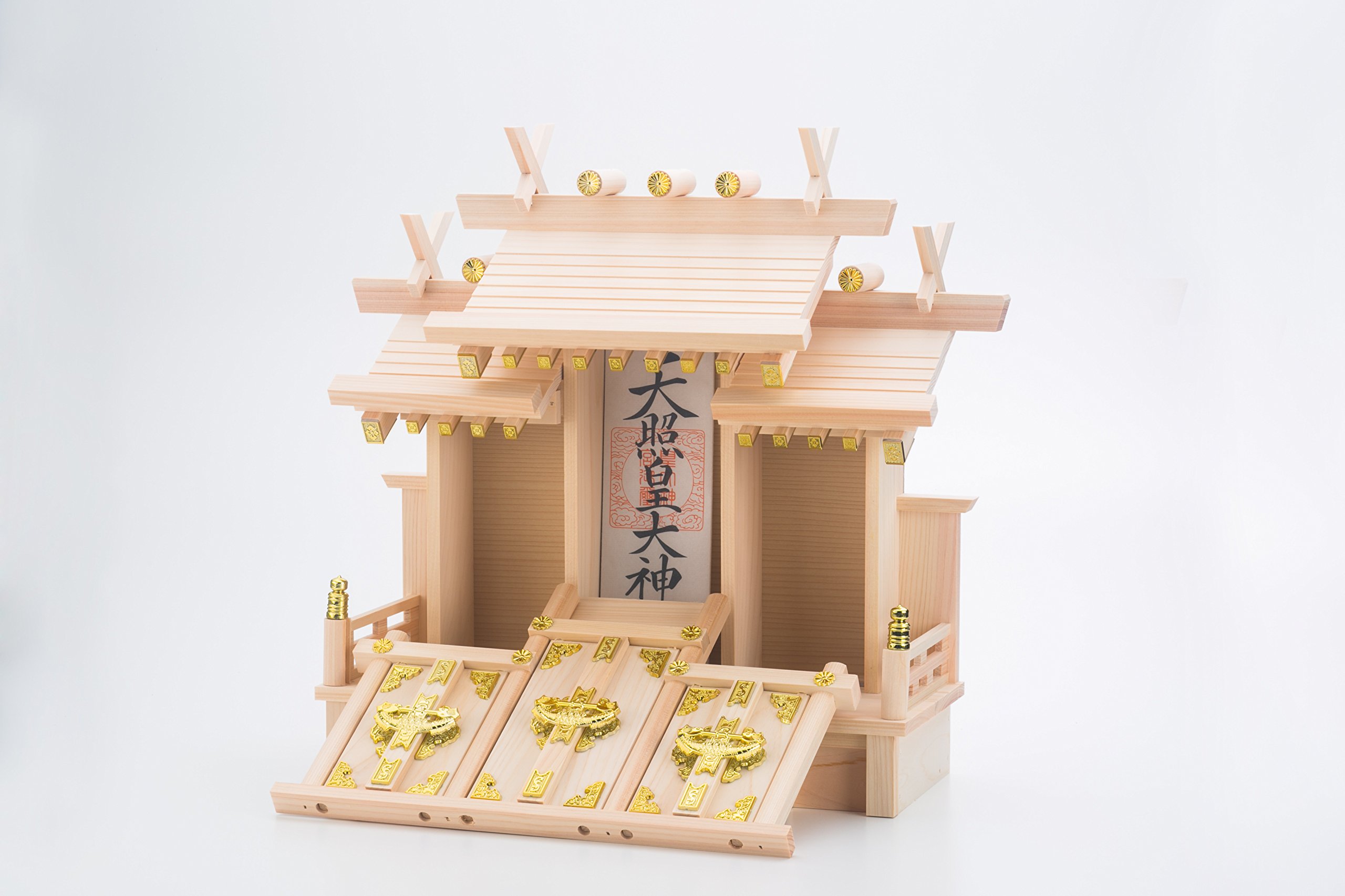 Amazon｜神棚 屋根違い三社特小 神棚セット｜神棚 オンライン通販